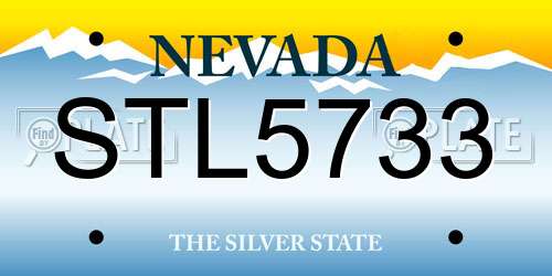 STL5733 Nevada License Plate