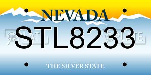 STL8233 Nevada License Plate