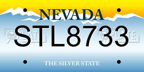 STL8733 Nevada License Plate