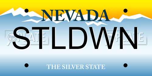 STLDWN Nevada License Plate