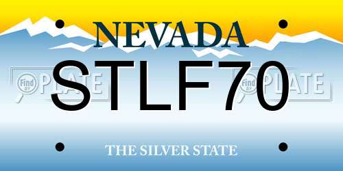 STLF70 Nevada License Plate