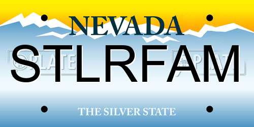 STLRFAM Nevada License Plate