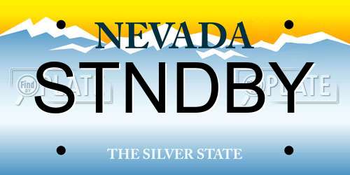STNDBY Nevada License Plate