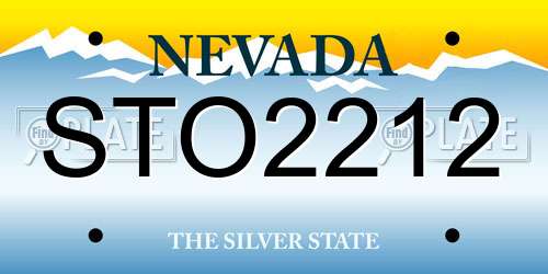 STO2212 Nevada License Plate