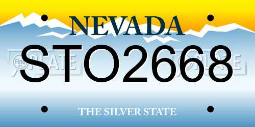 STO2668 Nevada License Plate