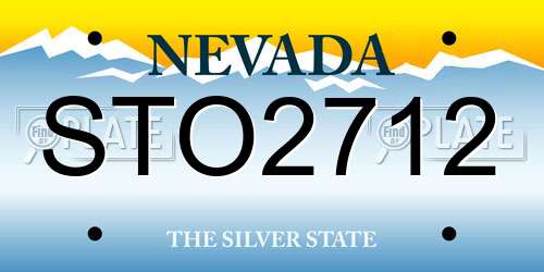 STO2712 Nevada License Plate