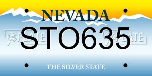 STO635 Nevada License Plate