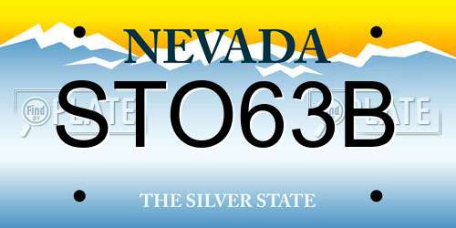 STO63B Nevada License Plate