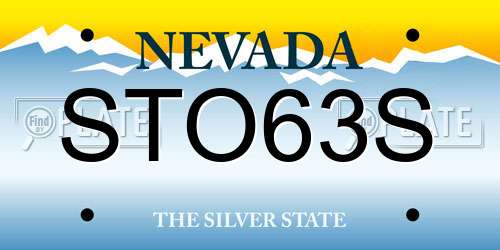 STO63S Nevada License Plate