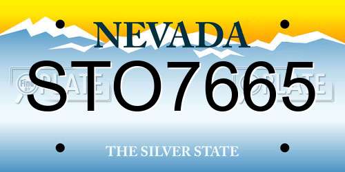 STO7665 Nevada License Plate