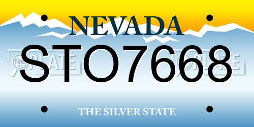 STO7668 Nevada License Plate