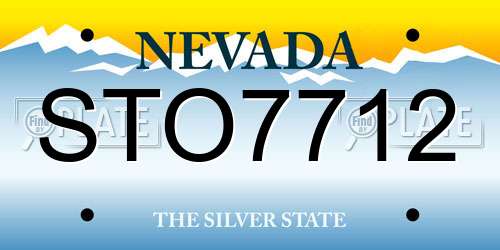 STO7712 Nevada License Plate