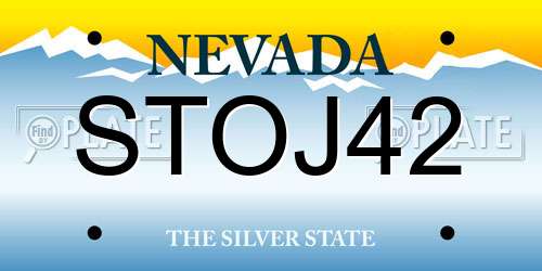 STOJ42 Nevada License Plate