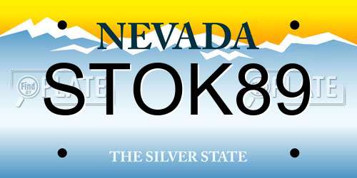 STOK89 Nevada License Plate