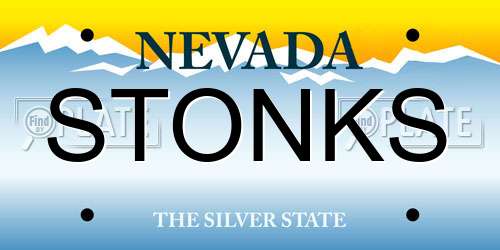 STONKS Nevada License Plate