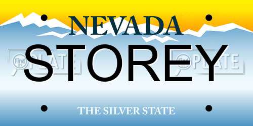 STOREY Nevada License Plate