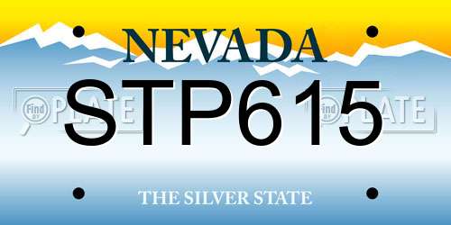 STP615 Nevada License Plate
