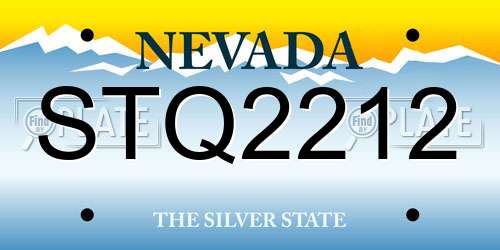 STQ2212 Nevada License Plate
