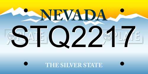 STQ2217 Nevada License Plate