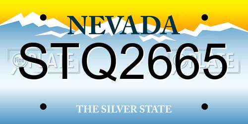 STQ2665 Nevada License Plate
