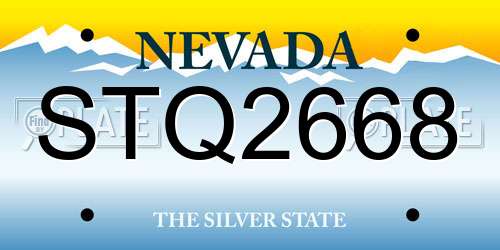 STQ2668 Nevada License Plate