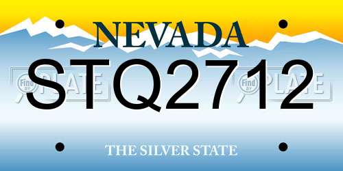 STQ2712 Nevada License Plate