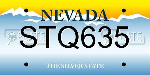STQ635 Nevada License Plate