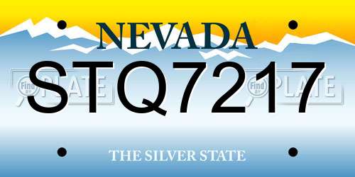 STQ7217 Nevada License Plate