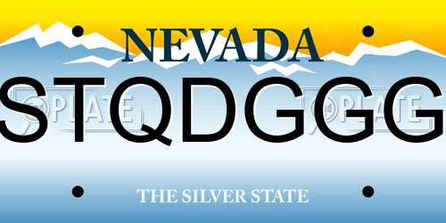 STQDGGG Nevada License Plate
