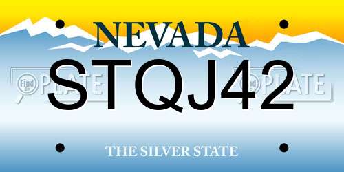 STQJ42 Nevada License Plate