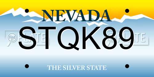 STQK89 Nevada License Plate