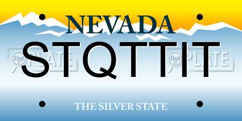 STQTTIT Nevada License Plate