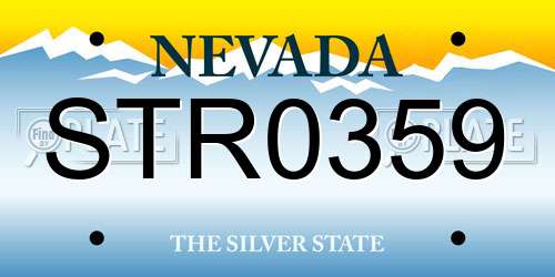 STR0359 Nevada License Plate