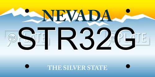 STR32G Nevada License Plate