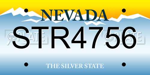 STR4756 Nevada License Plate