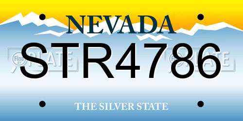 STR4786 Nevada License Plate