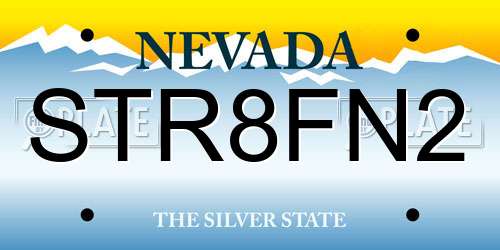 STR8FN2 Nevada License Plate