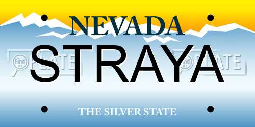 STRAYA Nevada License Plate