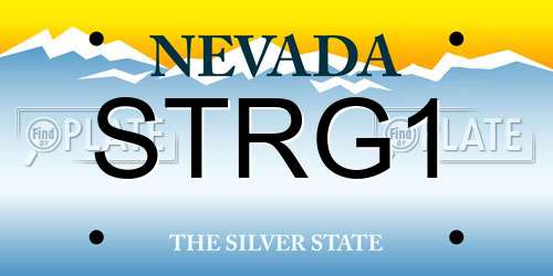 STRG1 Nevada License Plate