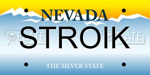 STROIK Nevada License Plate