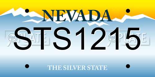STS1215 Nevada License Plate