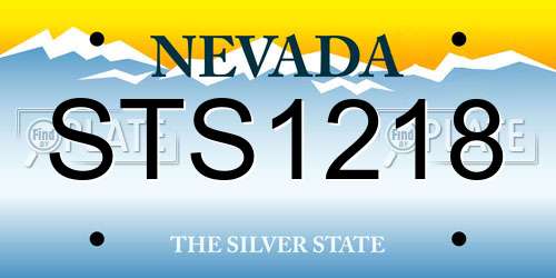 STS1218 Nevada License Plate