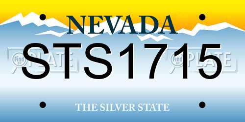 STS1715 Nevada License Plate
