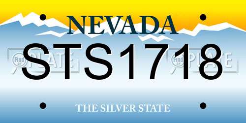 STS1718 Nevada License Plate