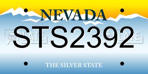 STS2392 Nevada License Plate