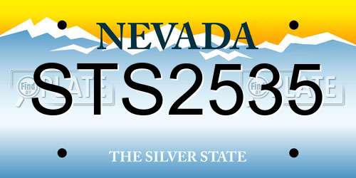 STS2535 Nevada License Plate