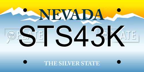STS43K Nevada License Plate