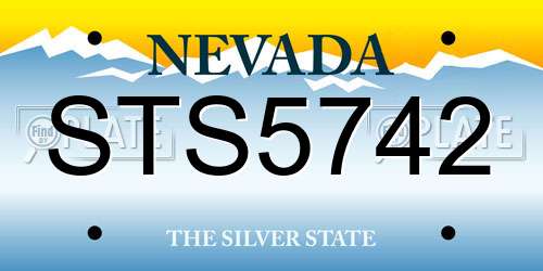 STS5742 Nevada License Plate