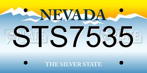 STS7535 Nevada License Plate