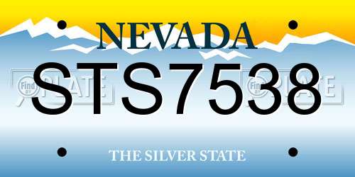 STS7538 Nevada License Plate